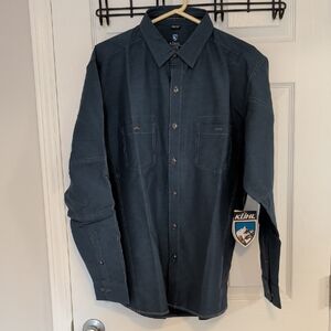 KÜHL Men's Long Sleeve Button-Up Shirt - Slate Blue Size Large